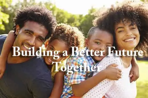 Building a better future together button